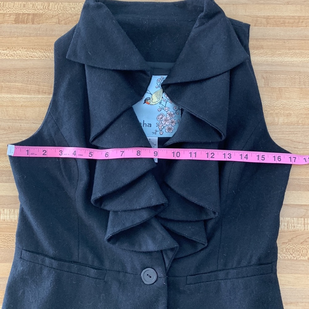 Anthropologie Tabitha Falling in Love wool ruffle vest size 6 - Picture 8 of 9